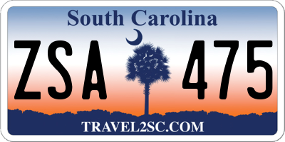 SC license plate ZSA475