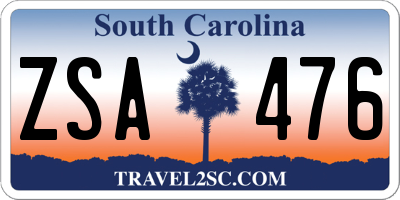SC license plate ZSA476