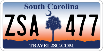 SC license plate ZSA477