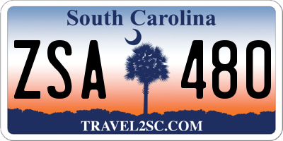 SC license plate ZSA480