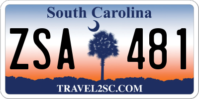 SC license plate ZSA481