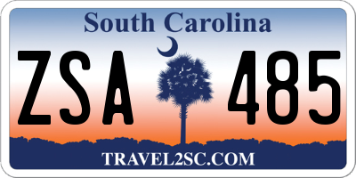 SC license plate ZSA485