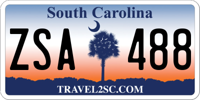SC license plate ZSA488
