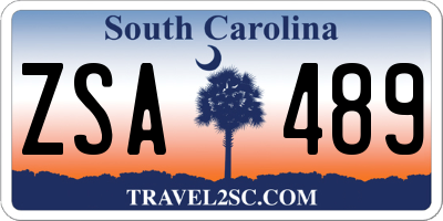 SC license plate ZSA489