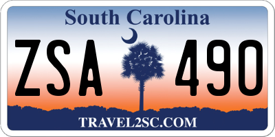 SC license plate ZSA490