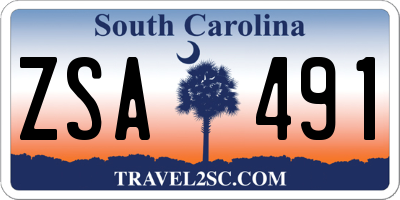 SC license plate ZSA491