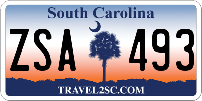 SC license plate ZSA493