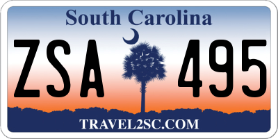 SC license plate ZSA495
