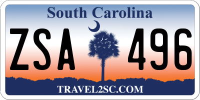 SC license plate ZSA496