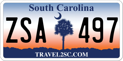 SC license plate ZSA497