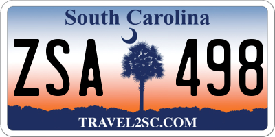 SC license plate ZSA498