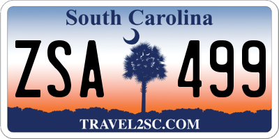 SC license plate ZSA499