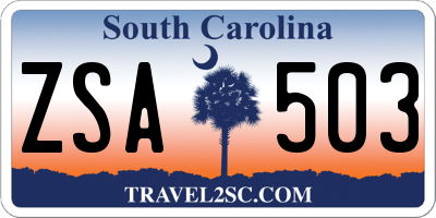 SC license plate ZSA503