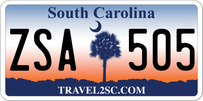 SC license plate ZSA505