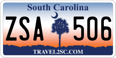 SC license plate ZSA506