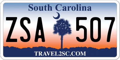 SC license plate ZSA507