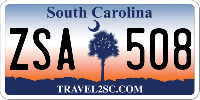 SC license plate ZSA508
