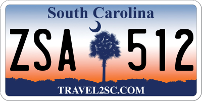SC license plate ZSA512