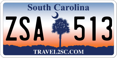 SC license plate ZSA513