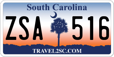 SC license plate ZSA516