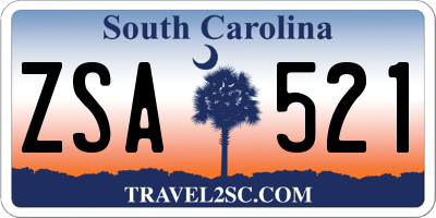 SC license plate ZSA521