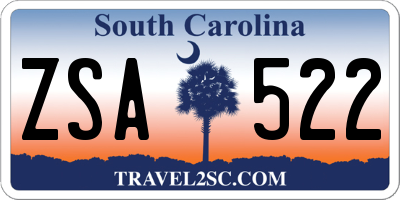 SC license plate ZSA522