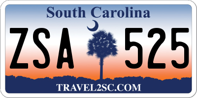 SC license plate ZSA525