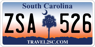 SC license plate ZSA526