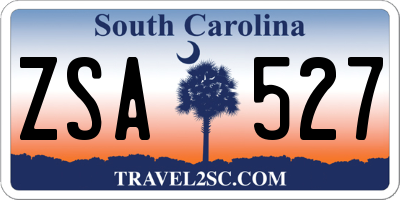 SC license plate ZSA527