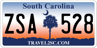 SC license plate ZSA528