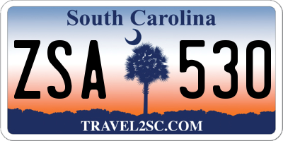 SC license plate ZSA530