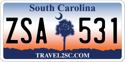 SC license plate ZSA531