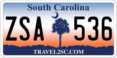 SC license plate ZSA536