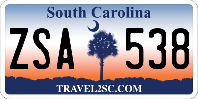 SC license plate ZSA538