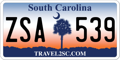SC license plate ZSA539