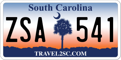 SC license plate ZSA541
