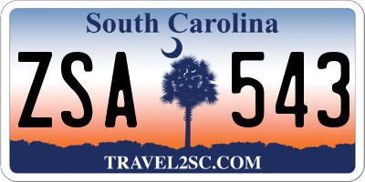 SC license plate ZSA543