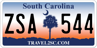 SC license plate ZSA544