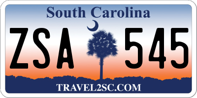 SC license plate ZSA545