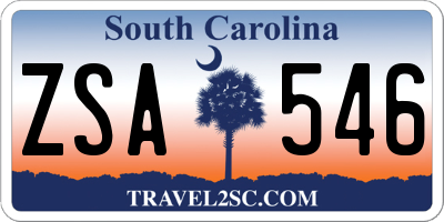 SC license plate ZSA546