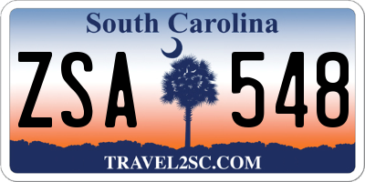 SC license plate ZSA548