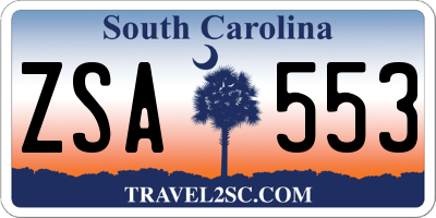 SC license plate ZSA553