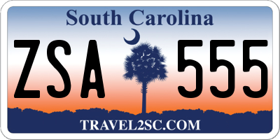 SC license plate ZSA555