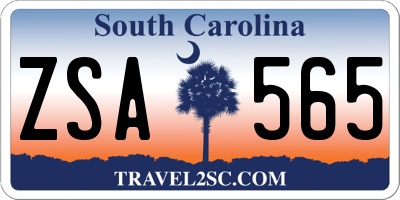 SC license plate ZSA565