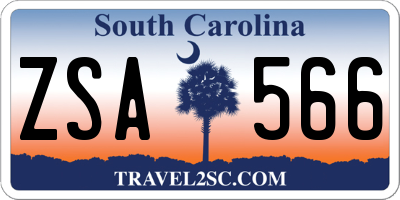 SC license plate ZSA566