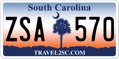 SC license plate ZSA570