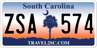 SC license plate ZSA574