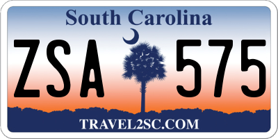 SC license plate ZSA575