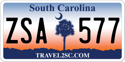 SC license plate ZSA577