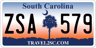 SC license plate ZSA579